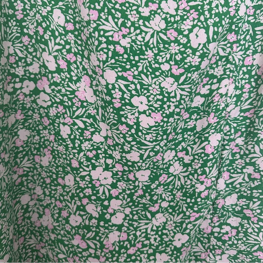 Zara Green Floral Midi Dress w/ High Slit - M - Picture 9 of 9
